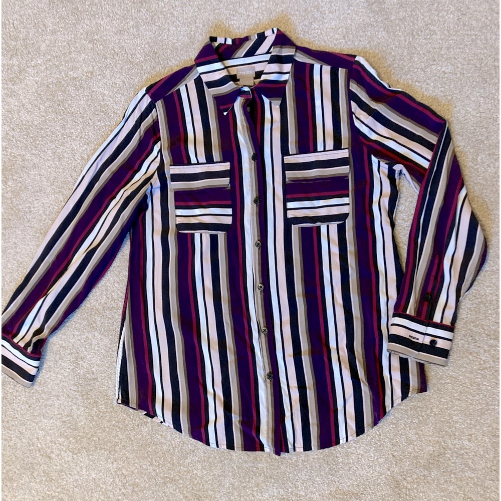 Beautiful silk-like Chicos blouse. Great condition. Sz Chicos 0 / size small